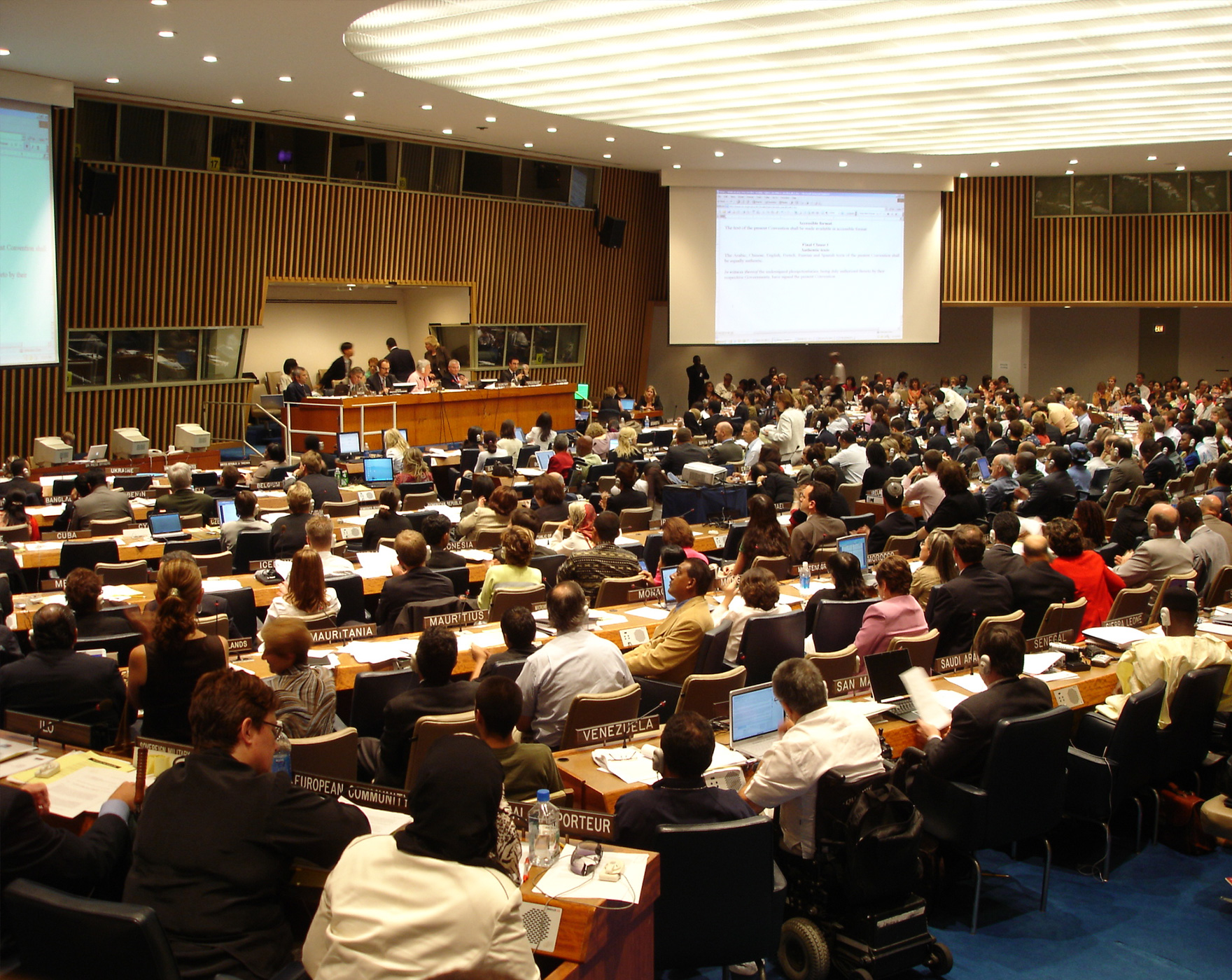 United Nations adopts the international Convention on the Rights of Persons with Disabilities.